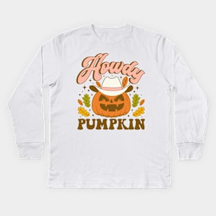 Howdy Pumpkin II Halloween Kids Long Sleeve T-Shirt